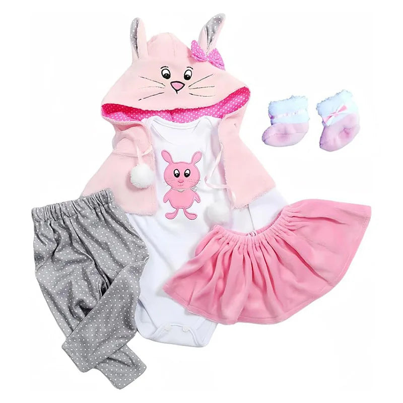 Reborn Doll Clothes Baby Girl Boy Outfit for 50-55cm Newborn Dolls, 0-3 Month Toddler Doll Kit, Realistic Baby Doll Clothing Set, Accessories
