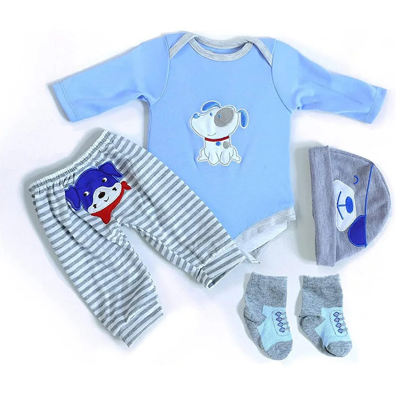 Reborn Doll Clothes Baby Girl Boy Outfit for 50-55cm Newborn Dolls, 0-3 Month Toddler Doll Kit, Realistic Baby Doll Clothing Set, Accessories