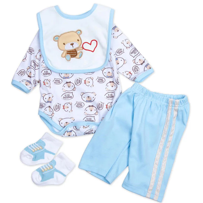 Reborn Doll Clothes Baby Girl Boy Outfit for 50-55cm Newborn Dolls, 0-3 Month Toddler Doll Kit, Realistic Baby Doll Clothing Set, Accessories