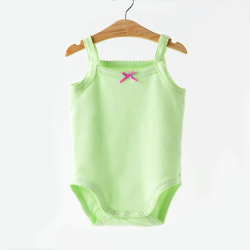 Baby One-Pieces Bodysuits for Newborn Girls, Cotton Sleeveless Rompers, Toddler Summer Playsuits, White Clothes Outfit 2023"