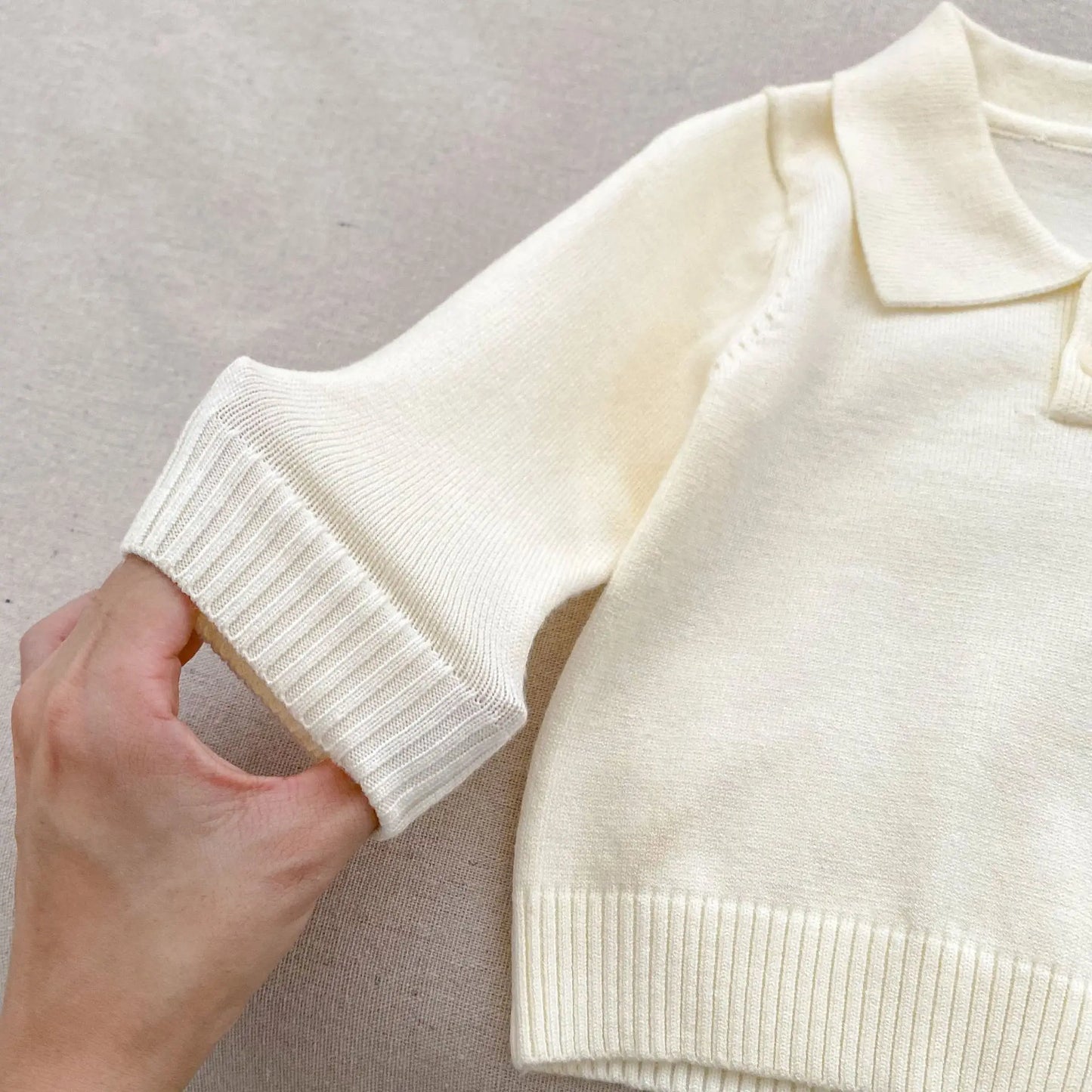 2024 Autumn New Baby Boy Knitted Overalls Set Infant Solid Lapel Long Sleeve Sweater + Strap Pants + Hat 3pcs Suit Boys Outfits
