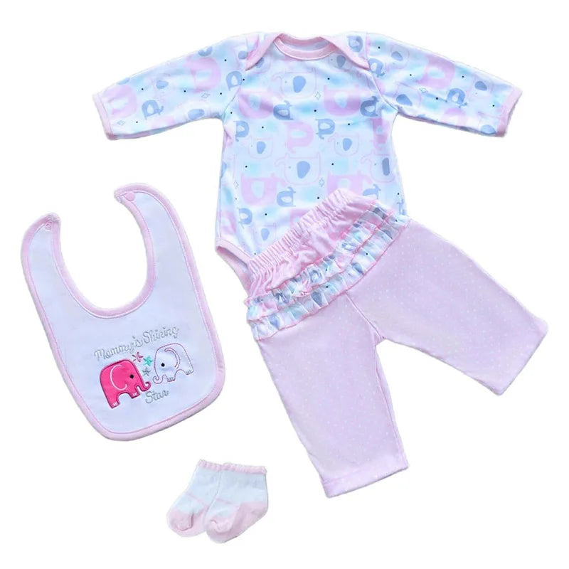 Reborn Doll Clothes Baby Girl Boy Outfit for 50-55cm Newborn Dolls, 0-3 Month Toddler Doll Kit, Realistic Baby Doll Clothing Set, Accessories
