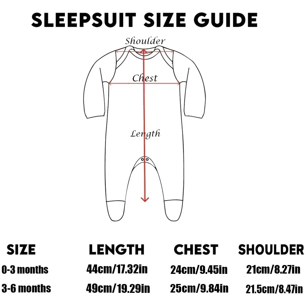Abuela Print Baby Sleepsuit Casual Loose Long Sleeve Infant Footie Comfy Soft Baby Coming Home Outfit Mother's Day Baby Gift