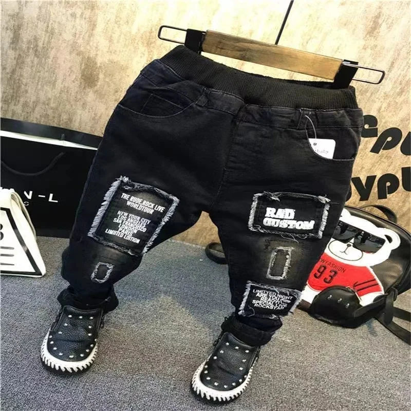 New Children Kids Boys Clothing Sets Autumn Winter Baby Boys Fur Collar Denim Jacket + Sweater + Jeans 3Pcs Boys Clothes Set 2-7