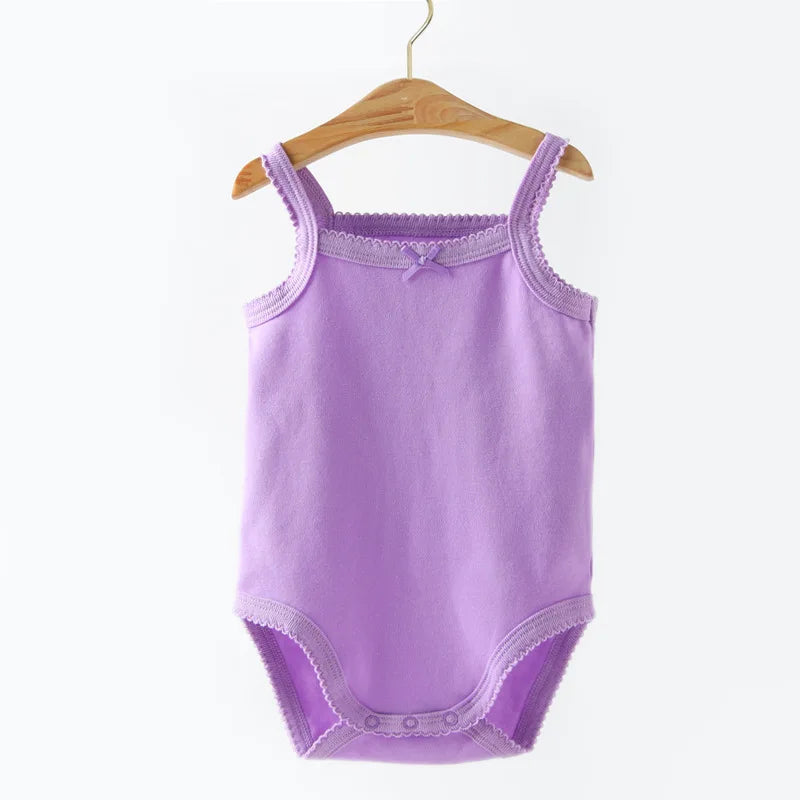 Baby One-Pieces Bodysuits for Newborn Girls, Cotton Sleeveless Rompers, Toddler Summer Playsuits, White Clothes Outfit 2023"
