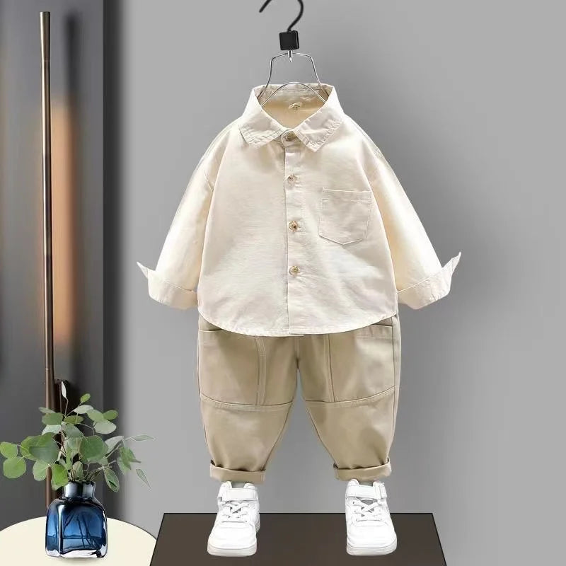Kids Clothes Boys Spring Korean Set – Baby Boys 2024 New Clothing Set, Sweater Shirt and Pants 3PCS Children Sport Suit Outfits