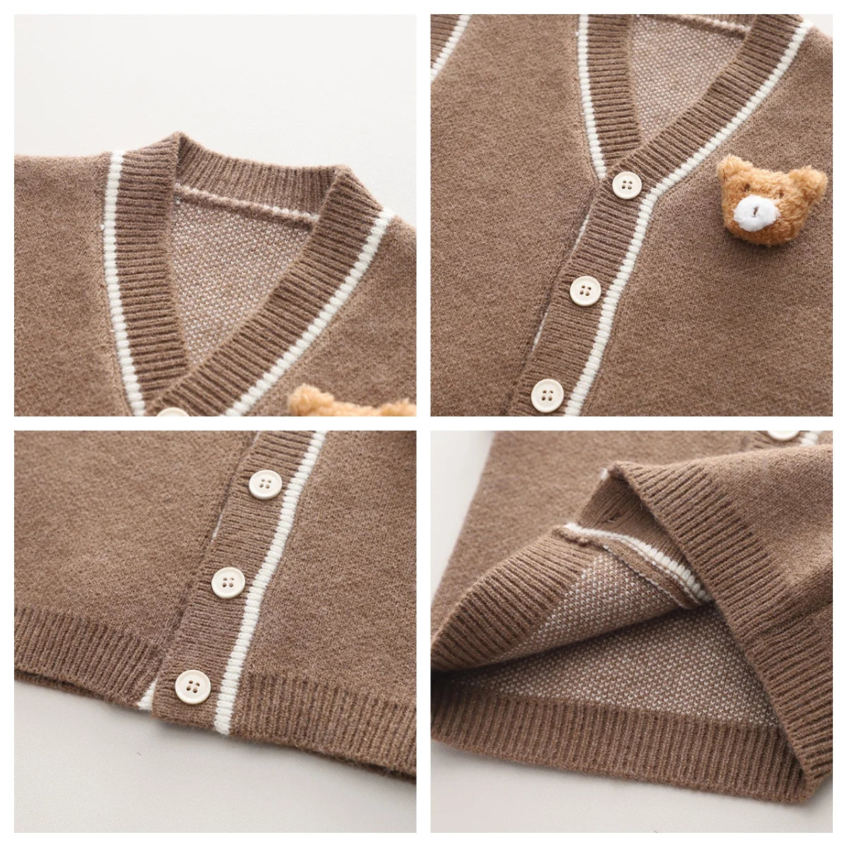 Spring New Boys Girls Toddlers Knitted Sweater Vest Cardigan 3pcs Set Children Long Sleeve Shirts Pants Baby Kids Cartoon Outfit