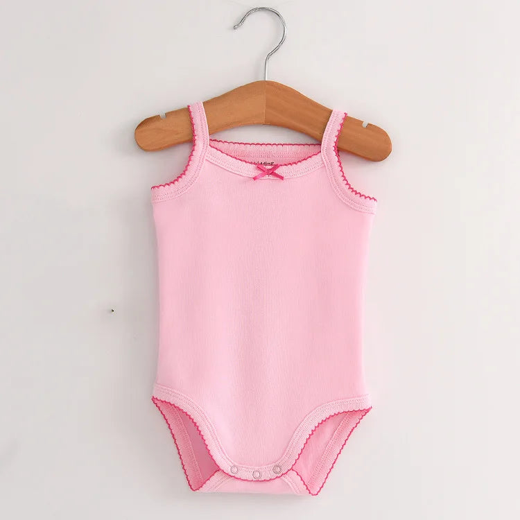 Baby One-Pieces Bodysuits for Newborn Girls, Cotton Sleeveless Rompers, Toddler Summer Playsuits, White Clothes Outfit 2023"