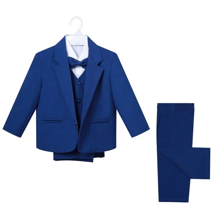 Little Boy Formal Suit - 5PCS Baby Gentleman Outfit with Bowtie | Elegant Toddler Boys Clothes (Style 3187)