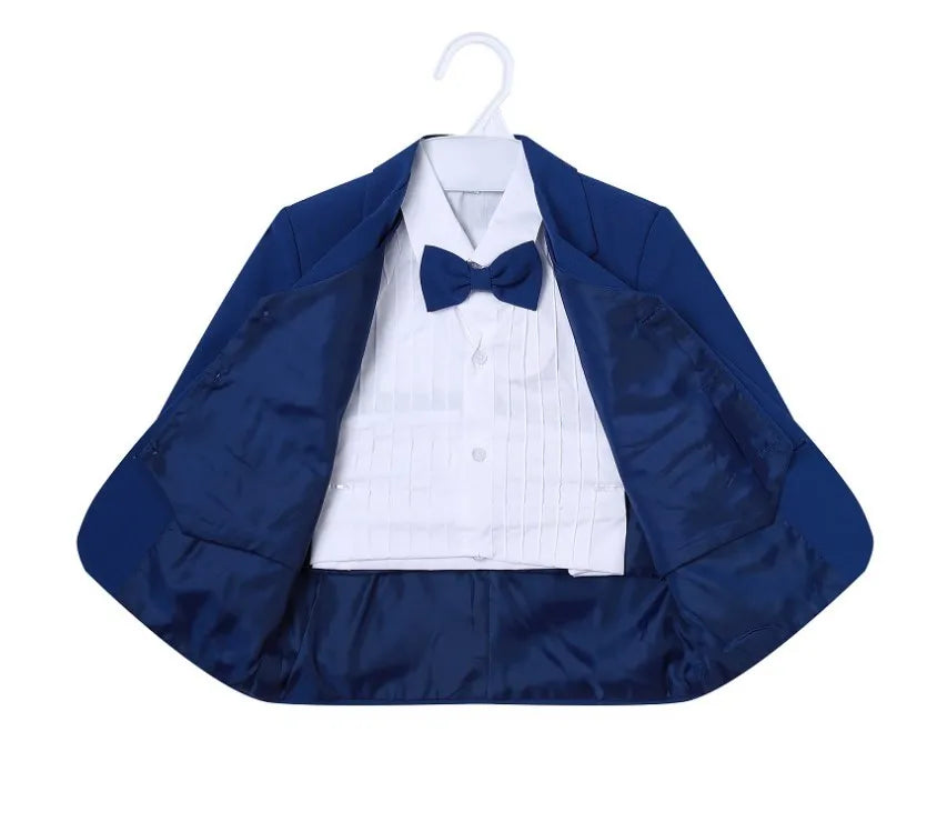 Little Boy Formal Suit - 5PCS Baby Gentleman Outfit with Bowtie | Elegant Toddler Boys Clothes (Style 3187)