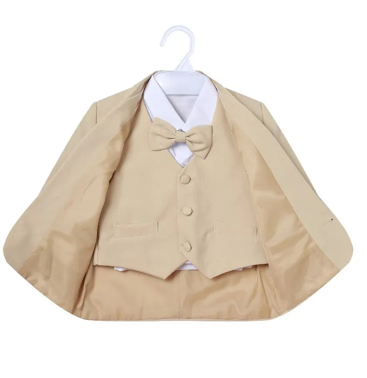 Little Boy Formal Suit - 5PCS Baby Gentleman Outfit with Bowtie | Elegant Toddler Boys Clothes (Style 3187)