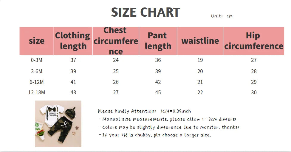 Newborn Male Baby Summer Tie Short-Sleeved Bodysuit, Camouflage Pants & Cap Three-Piece Set – For Babies Aged 0-18 Months