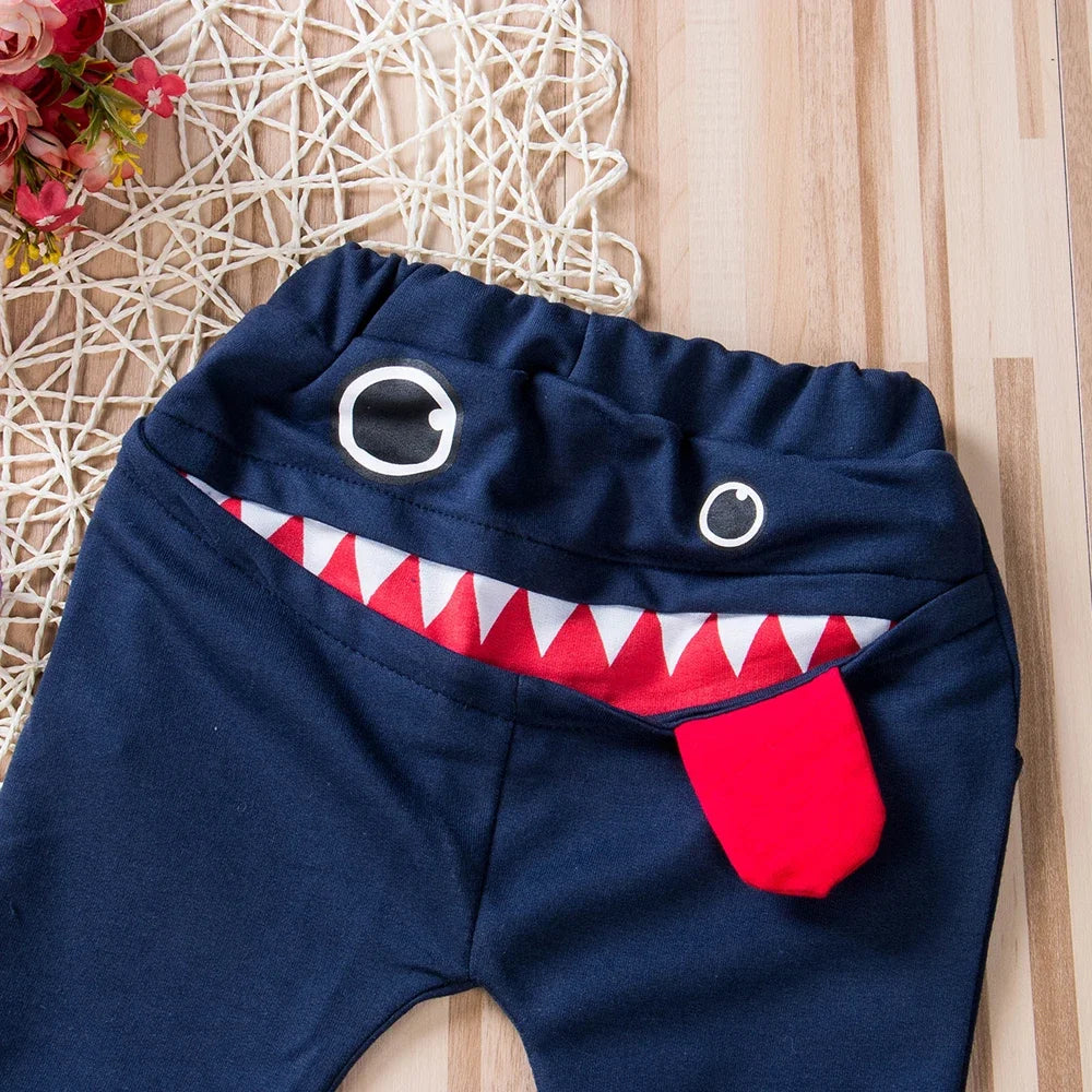 Casual Baby Pants, Toddler Boys & Girls Big Mouth Monster Trousers, Cute Cartoon Cotton Infant Clothing, Comfortable Kids Pants
