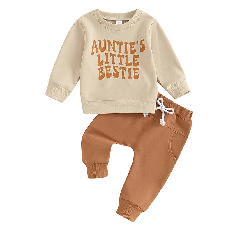 Pudcoco Toddler Baby Girl Clothes 2Pcs Outfit, Long Sleeve Letter Print Sweatshirt & Jogger Pants Set, Cute Infant Clothing for 0-3T"