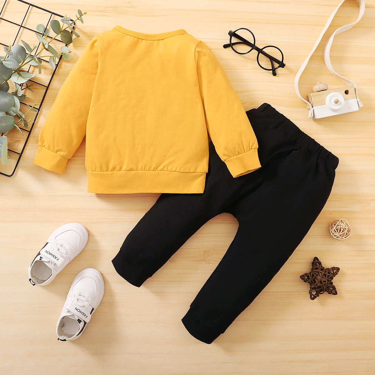 Baby Boy Clothes Toddler Outfit, Letter Print Long Sleeve Top & Pants 2PCs Set, Fashion Infant Spring Sports Clothes"
