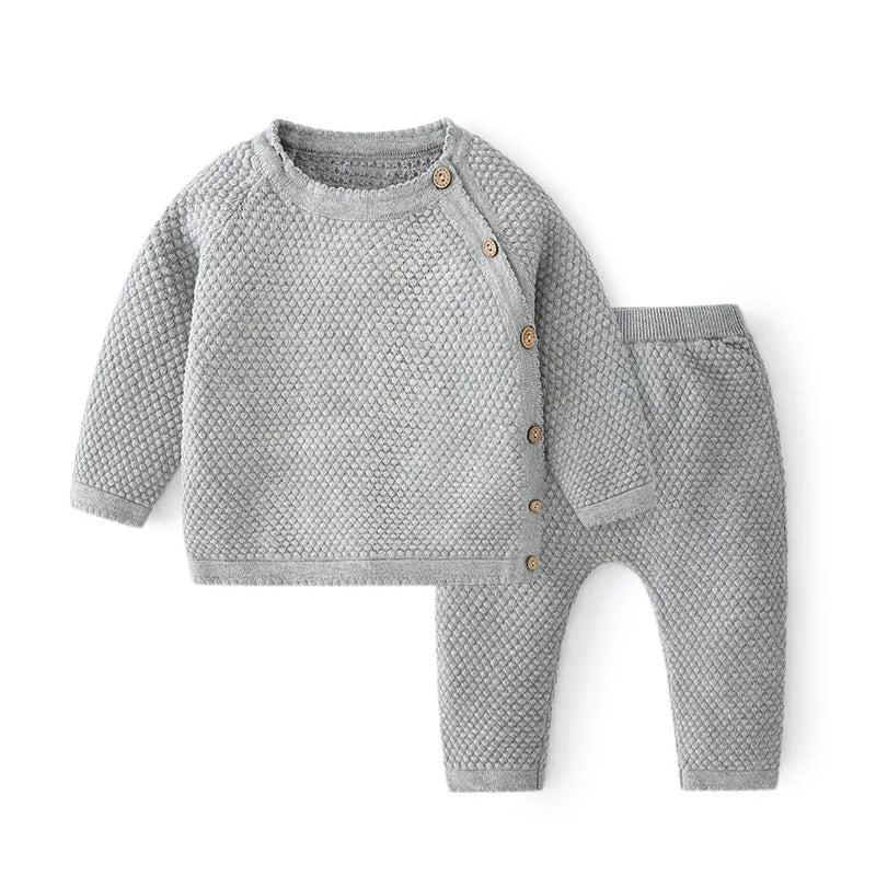 Baby Clothes Set - Cotton Knitted Sweater & Pants | Spring Newborn Infant Outfit & Pajamas (Boy & Girl)