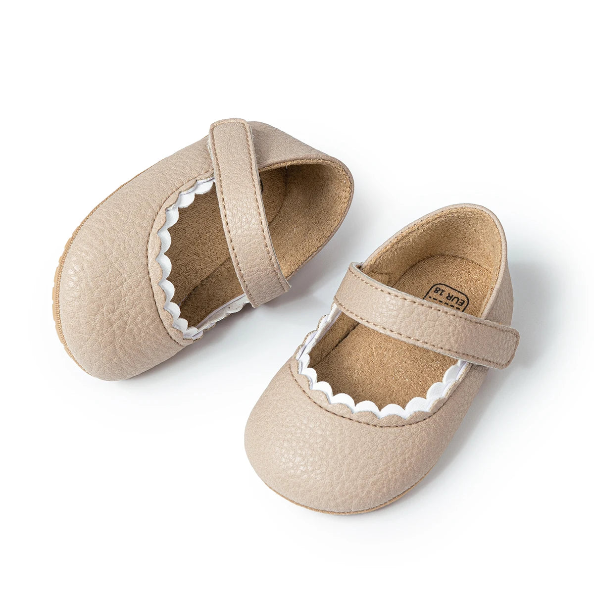 Meckior Baby Boys Girls Shoes, Infant Leather Rubber Sole Anti-Slip Toddler First Walkers, Crib Shoes for Newborn Girl Princess