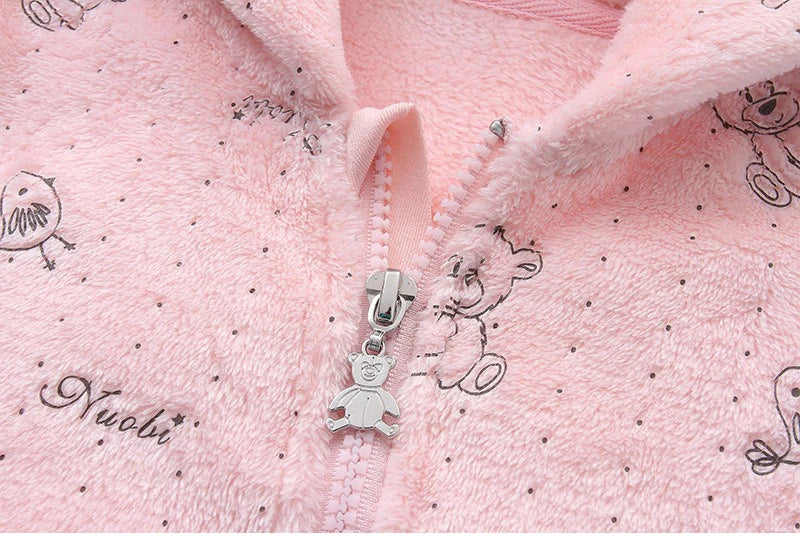 rcomll Newborn Baby Rompers – Spring Autumn Warm Fleece Cute Infant Costume, Kids Playsuit Jumpsuits, Baby Clothes 0-1Y Outwear
