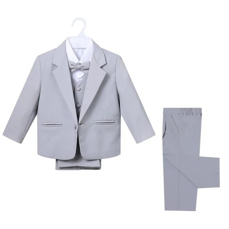 Little Boy Formal Suit - 5PCS Baby Gentleman Outfit with Bowtie | Elegant Toddler Boys Clothes (Style 3187)