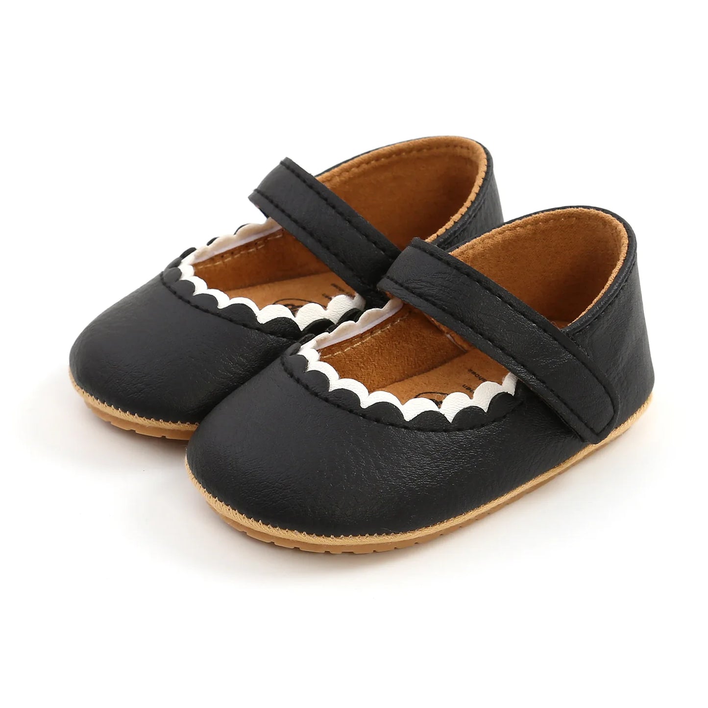 Meckior Baby Boys Girls Shoes, Infant Leather Rubber Sole Anti-Slip Toddler First Walkers, Crib Shoes for Newborn Girl Princess