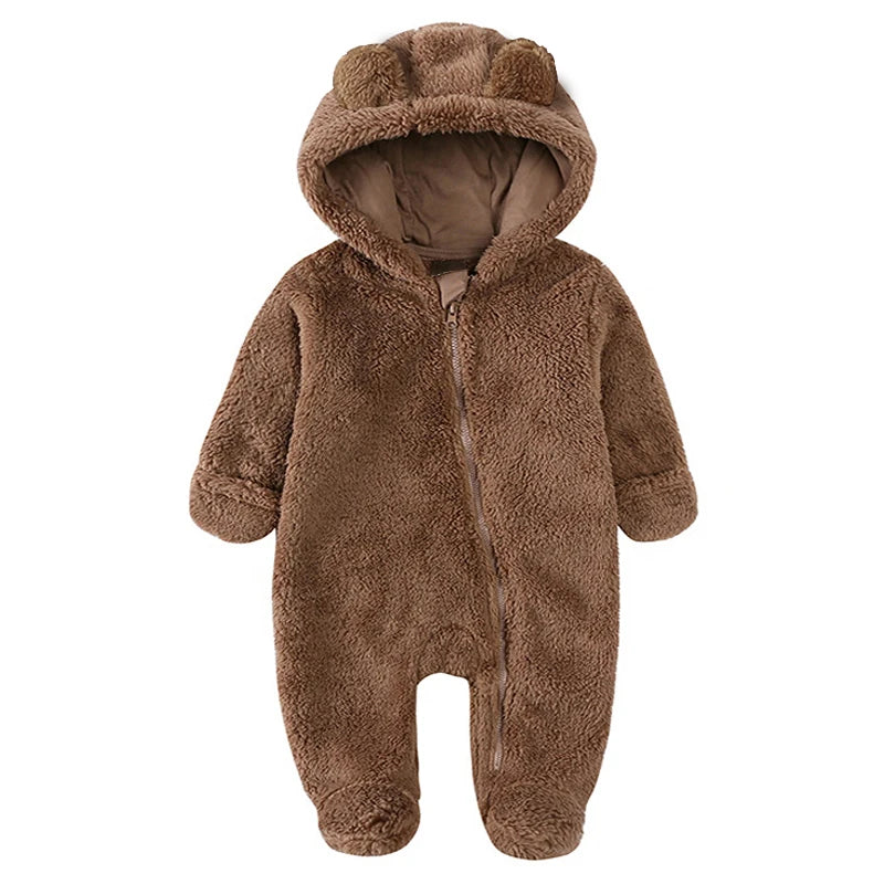 rcomll Newborn Baby Rompers – Spring Autumn Warm Fleece Cute Infant Costume, Kids Playsuit Jumpsuits, Baby Clothes 0-1Y Outwear