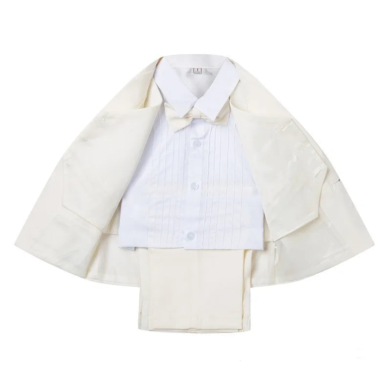 Little Boy Formal Suit - 5PCS Baby Gentleman Outfit with Bowtie | Elegant Toddler Boys Clothes (Style 3187)