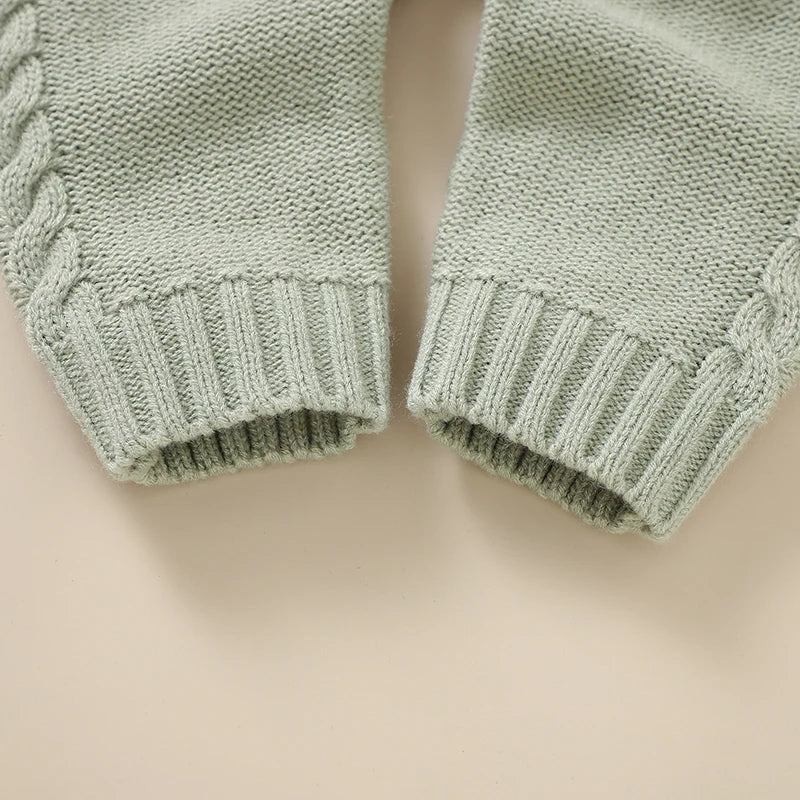 Infant Boys & Girls Sleeveless Rompers, Solid Color Knitted Jumpsuits for Newborns 0-18M, Spring/Fall Children’s Outfit"