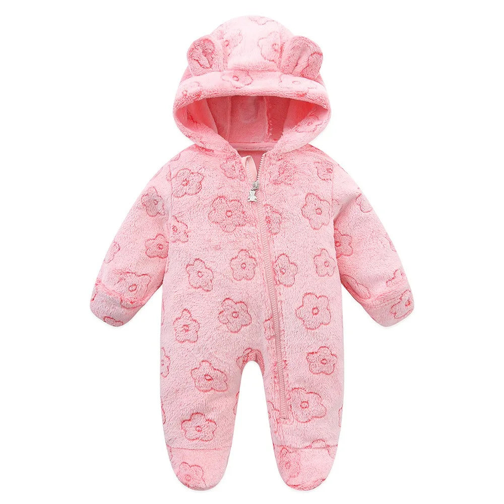 rcomll Newborn Baby Rompers – Spring Autumn Warm Fleece Cute Infant Costume, Kids Playsuit Jumpsuits, Baby Clothes 0-1Y Outwear