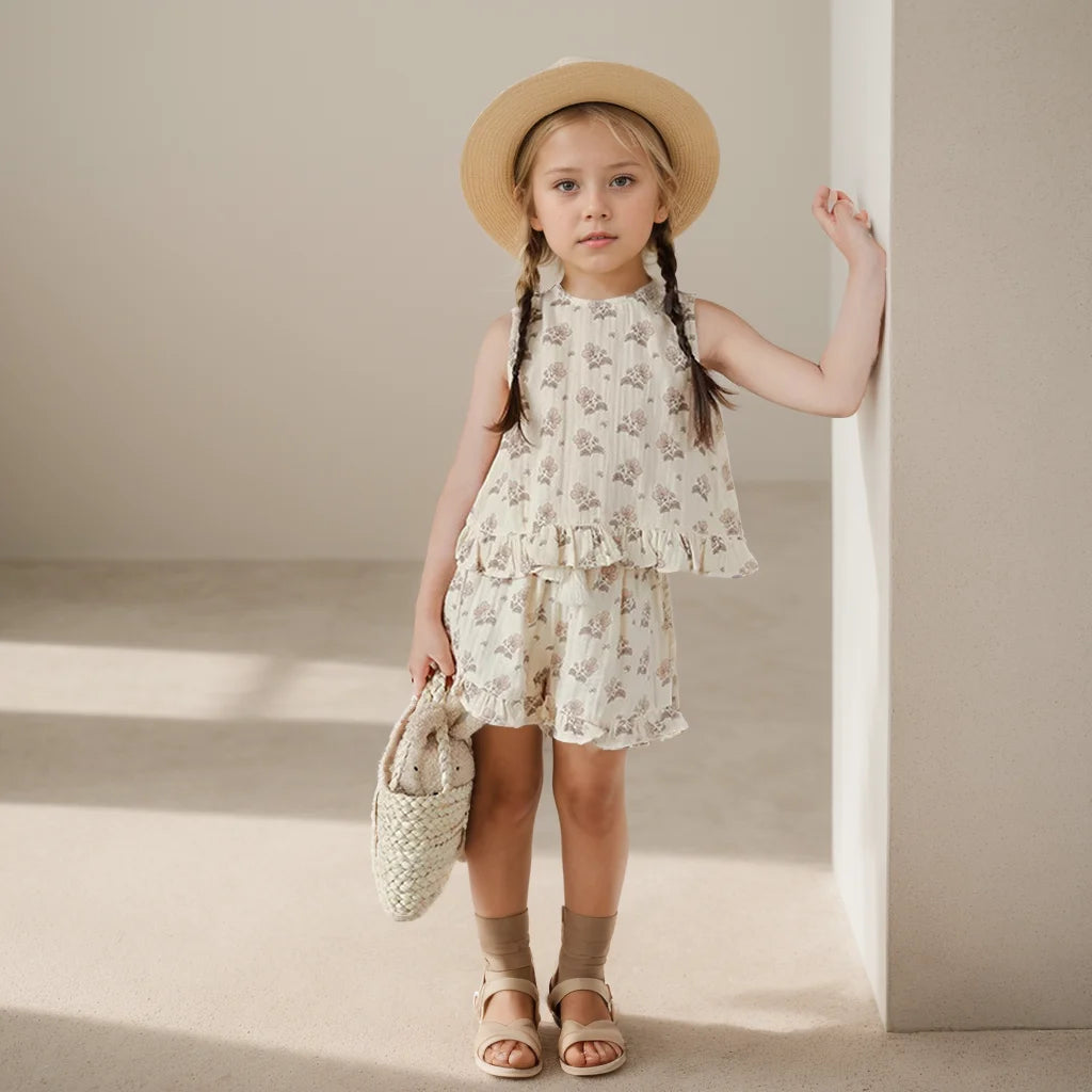 Summer Toddler Girls Clothes Set, Organic Cotton 2Pcs Baby Girl Clothing for 0-4 Years, Comfortable & Stylish Outfit