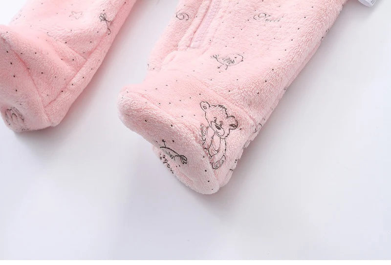 rcomll Newborn Baby Rompers – Spring Autumn Warm Fleece Cute Infant Costume, Kids Playsuit Jumpsuits, Baby Clothes 0-1Y Outwear