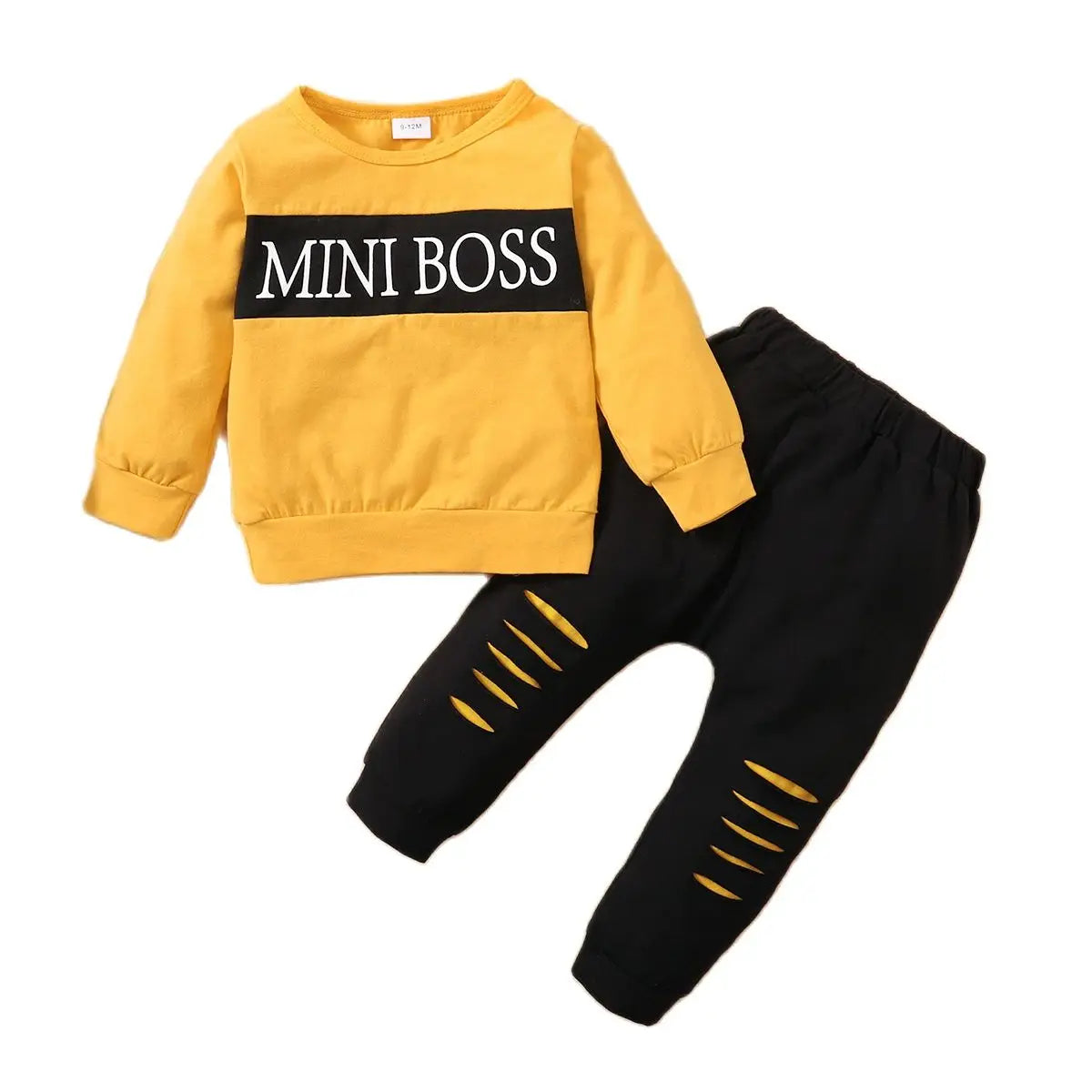 Baby Boy Clothes Toddler Outfit, Letter Print Long Sleeve Top & Pants 2PCs Set, Fashion Infant Spring Sports Clothes"