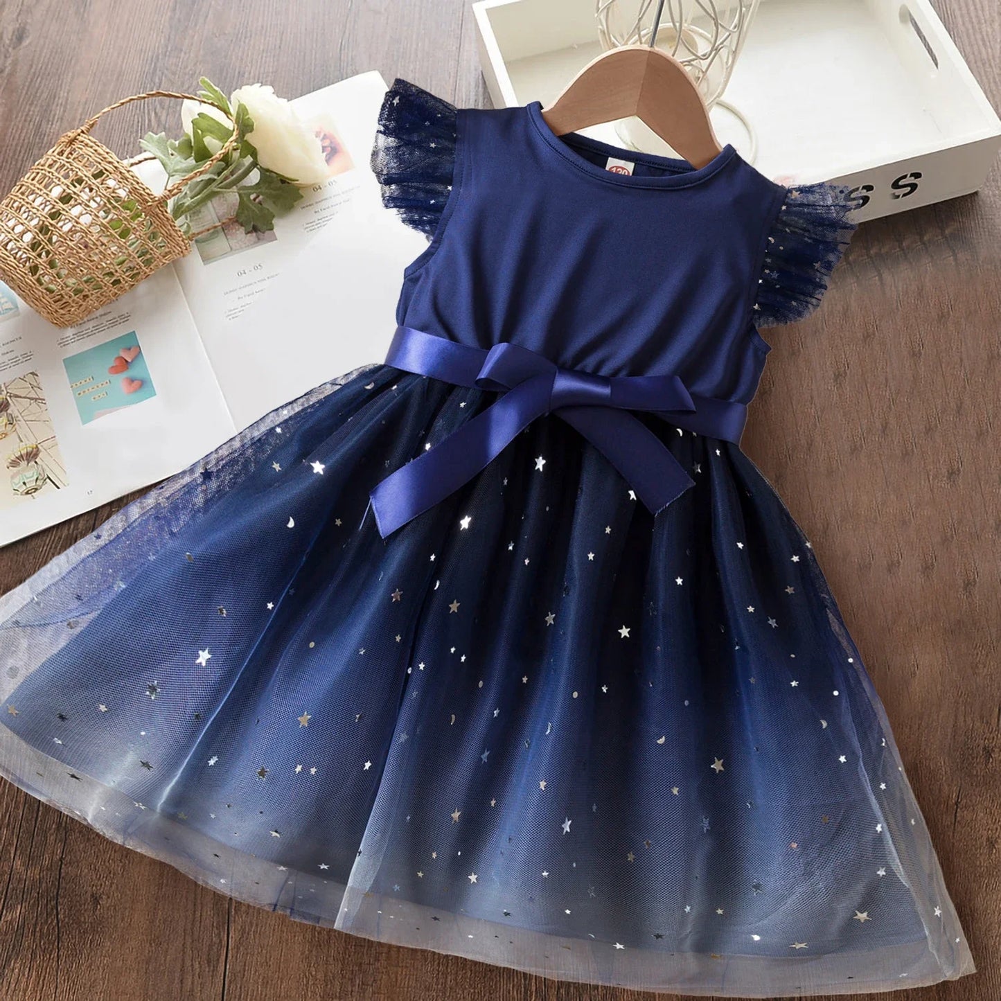 Polka-Dot Summer Dresses for Girls, Korean Style Layered Sleeveless Casual Dress, Cute Kids Dress for 2-6 Years, Baby Girls Clothes"