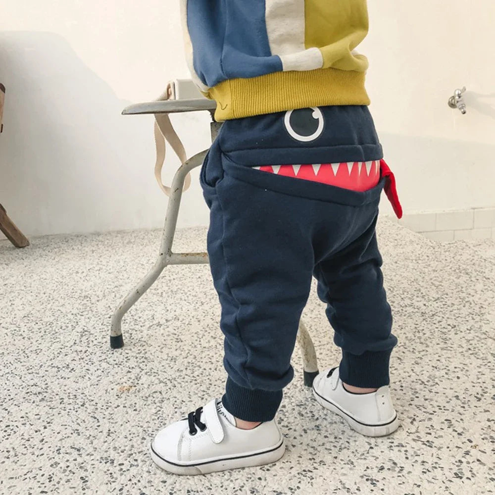 Casual Baby Pants, Toddler Boys & Girls Big Mouth Monster Trousers, Cute Cartoon Cotton Infant Clothing, Comfortable Kids Pants
