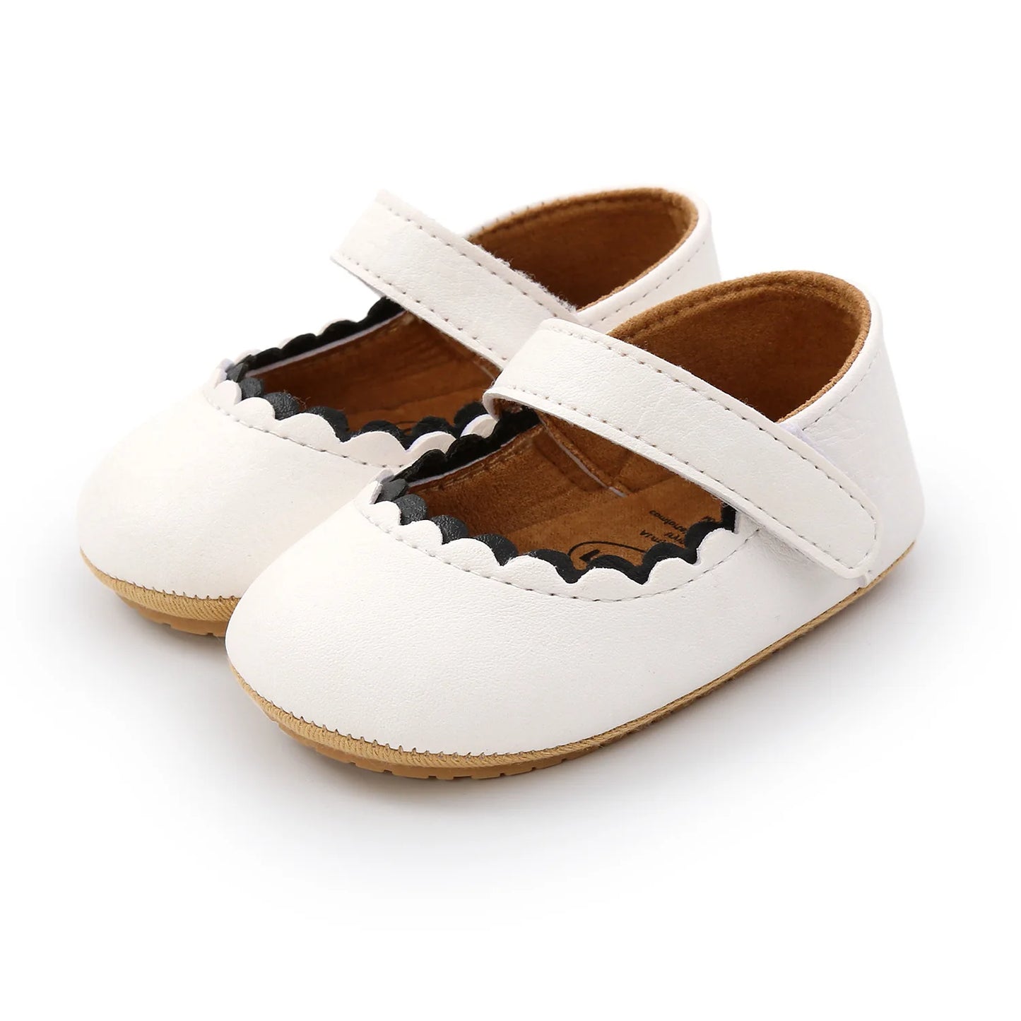 Meckior Baby Boys Girls Shoes, Infant Leather Rubber Sole Anti-Slip Toddler First Walkers, Crib Shoes for Newborn Girl Princess
