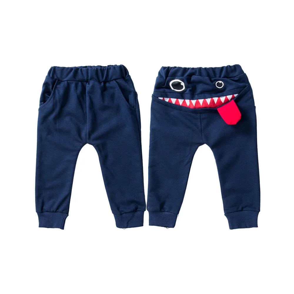 Casual Baby Pants, Toddler Boys & Girls Big Mouth Monster Trousers, Cute Cartoon Cotton Infant Clothing, Comfortable Kids Pants