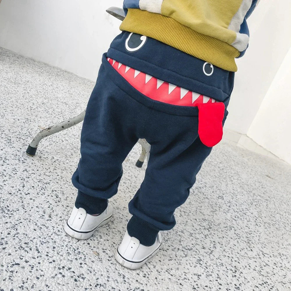 Casual Baby Pants, Toddler Boys & Girls Big Mouth Monster Trousers, Cute Cartoon Cotton Infant Clothing, Comfortable Kids Pants