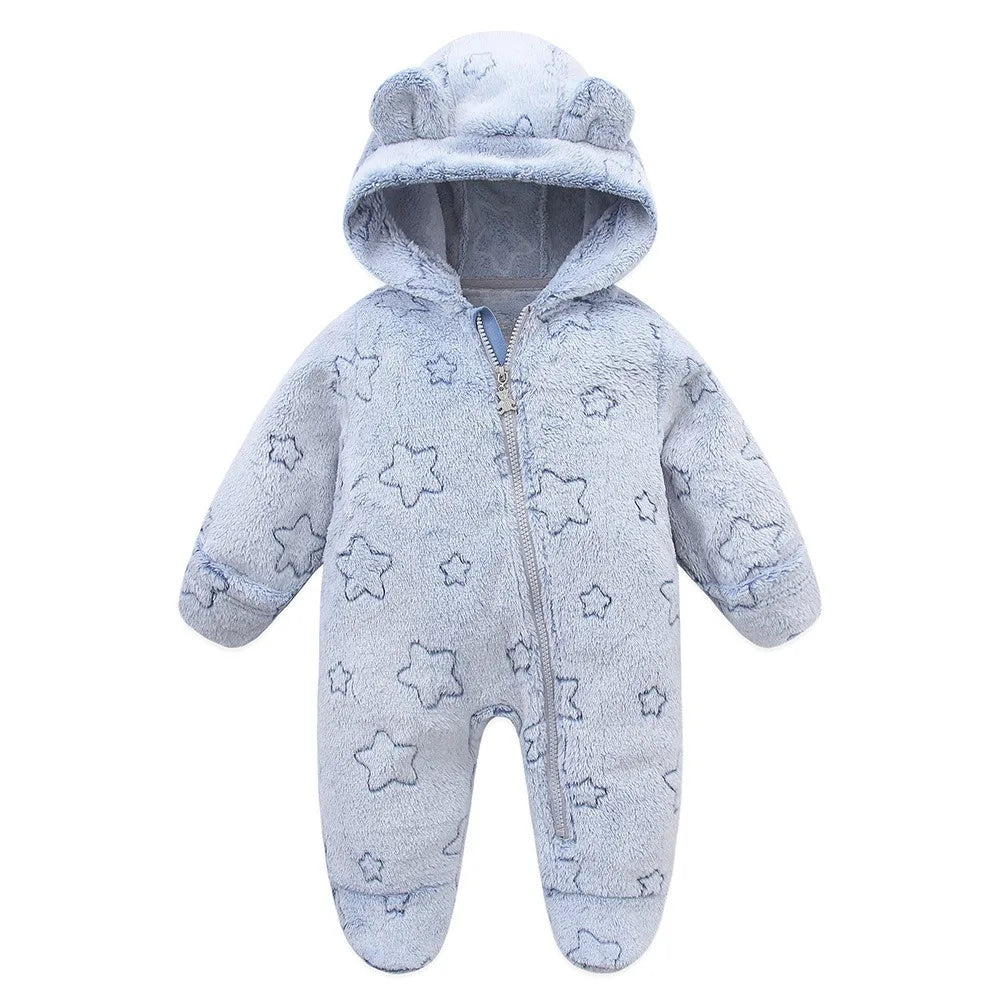 rcomll Newborn Baby Rompers – Spring Autumn Warm Fleece Cute Infant Costume, Kids Playsuit Jumpsuits, Baby Clothes 0-1Y Outwear