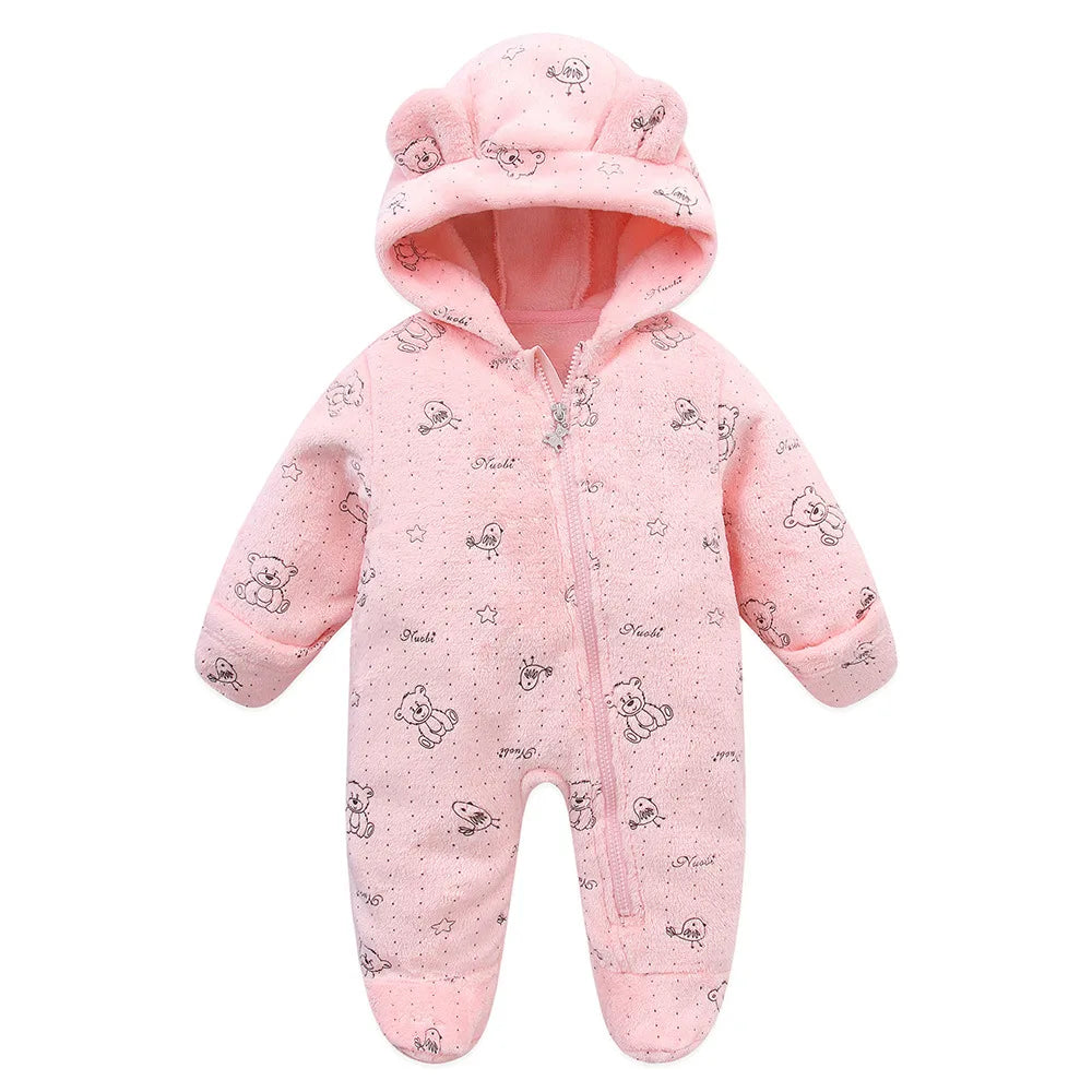 rcomll Newborn Baby Rompers – Spring Autumn Warm Fleece Cute Infant Costume, Kids Playsuit Jumpsuits, Baby Clothes 0-1Y Outwear