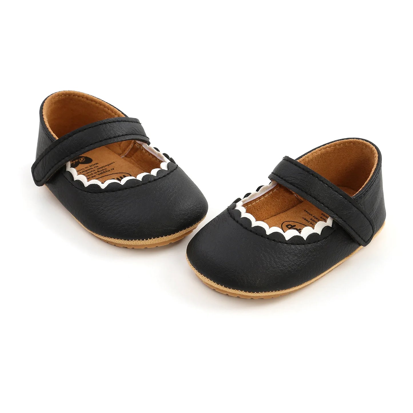 Meckior Baby Boys Girls Shoes, Infant Leather Rubber Sole Anti-Slip Toddler First Walkers, Crib Shoes for Newborn Girl Princess