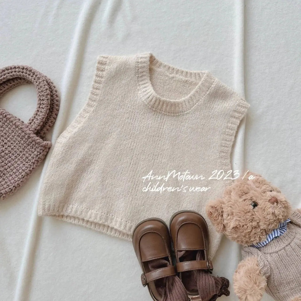 Kids Baby Girl Outfit - 3PCS Set | Knit Waistcoat, Lace Collar Shirt & Floral Wide-Leg Pants | Toddler Clothes