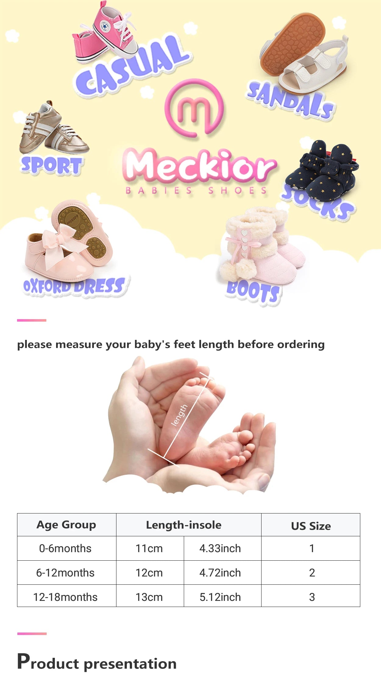 Meckior Baby Boys Girls Shoes, Infant Leather Rubber Sole Anti-Slip Toddler First Walkers, Crib Shoes for Newborn Girl Princess