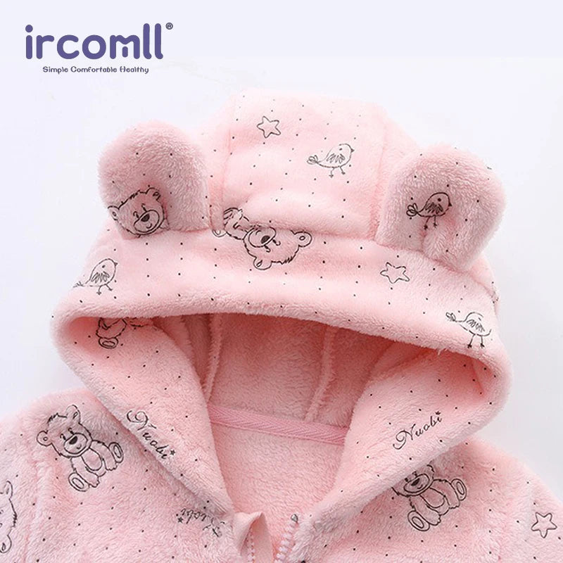 rcomll Newborn Baby Rompers – Spring Autumn Warm Fleece Cute Infant Costume, Kids Playsuit Jumpsuits, Baby Clothes 0-1Y Outwear