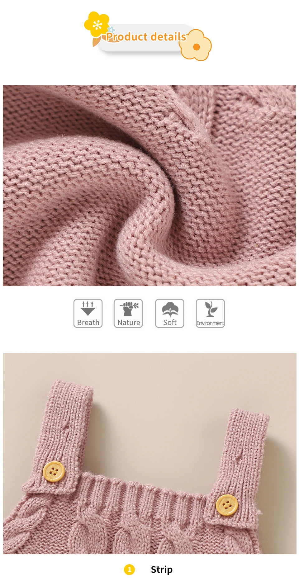 Infant Boys & Girls Sleeveless Rompers, Solid Color Knitted Jumpsuits for Newborns 0-18M, Spring/Fall Children’s Outfit"