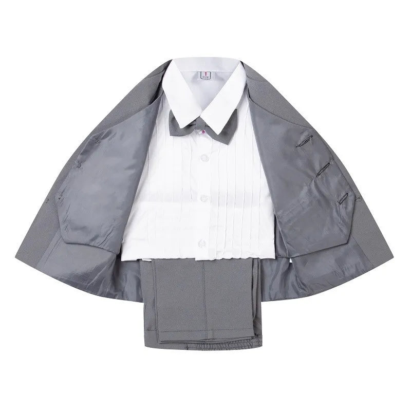 Little Boy Formal Suit - 5PCS Baby Gentleman Outfit with Bowtie | Elegant Toddler Boys Clothes (Style 3187)