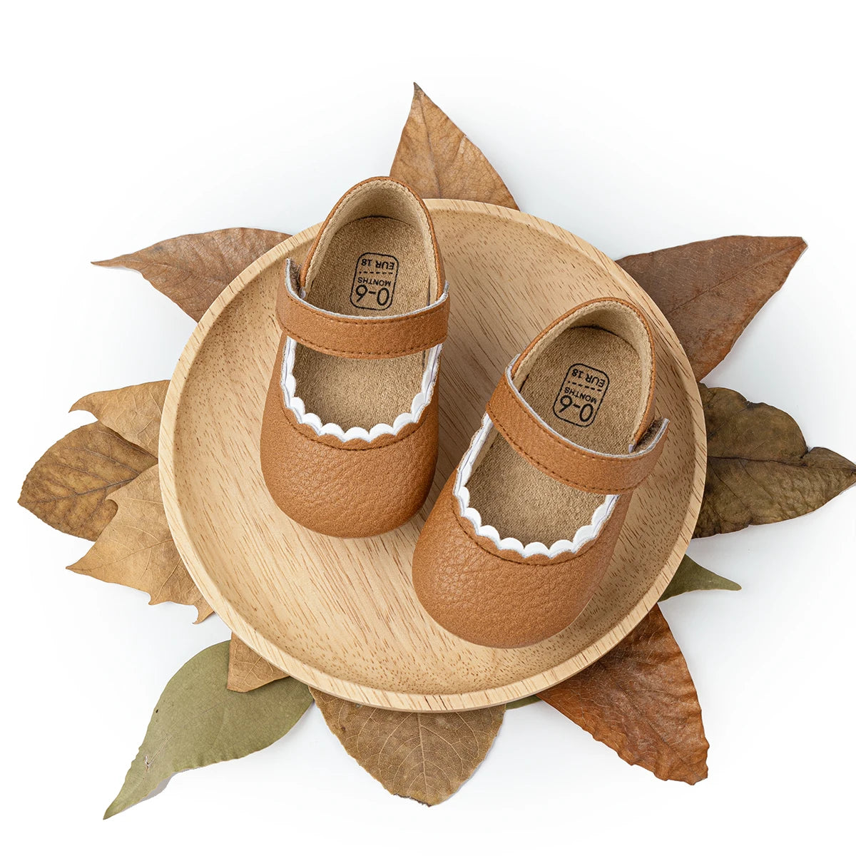 Meckior Baby Boys Girls Shoes, Infant Leather Rubber Sole Anti-Slip Toddler First Walkers, Crib Shoes for Newborn Girl Princess