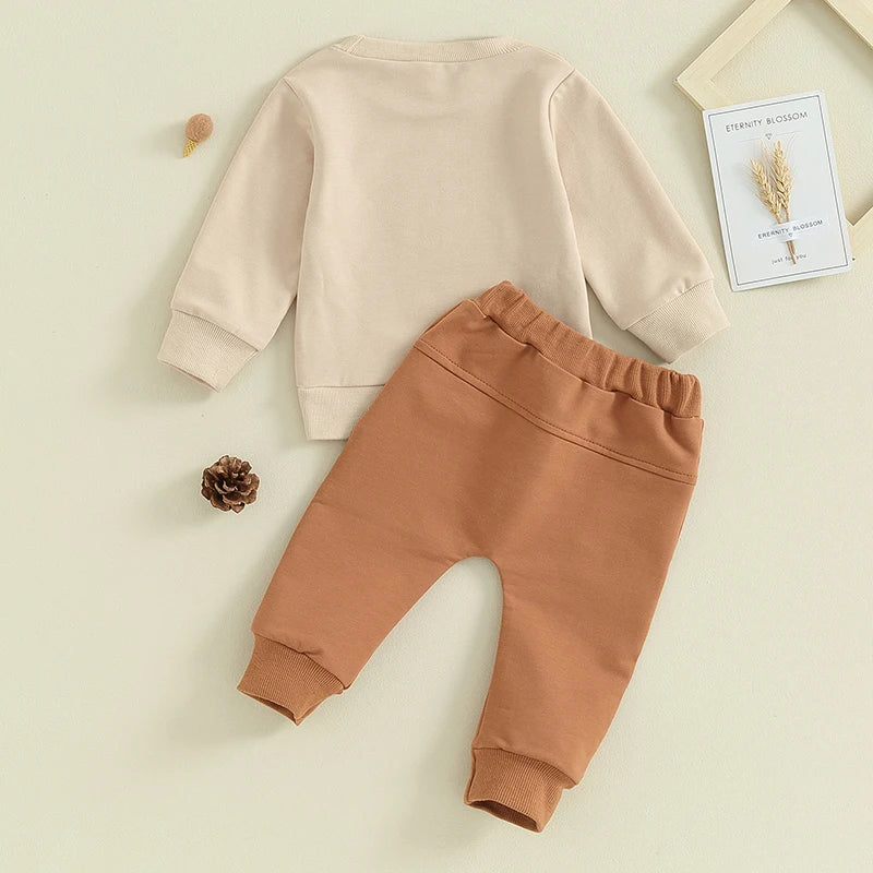 Pudcoco Toddler Baby Girl Clothes 2Pcs Outfit, Long Sleeve Letter Print Sweatshirt & Jogger Pants Set, Cute Infant Clothing for 0-3T"