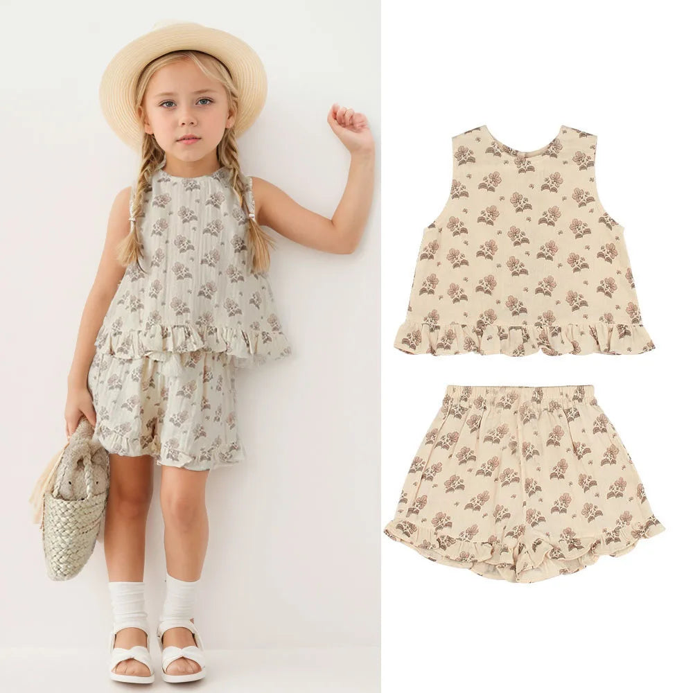 Summer Toddler Girls Clothes Set, Organic Cotton 2Pcs Baby Girl Clothing for 0-4 Years, Comfortable & Stylish Outfit