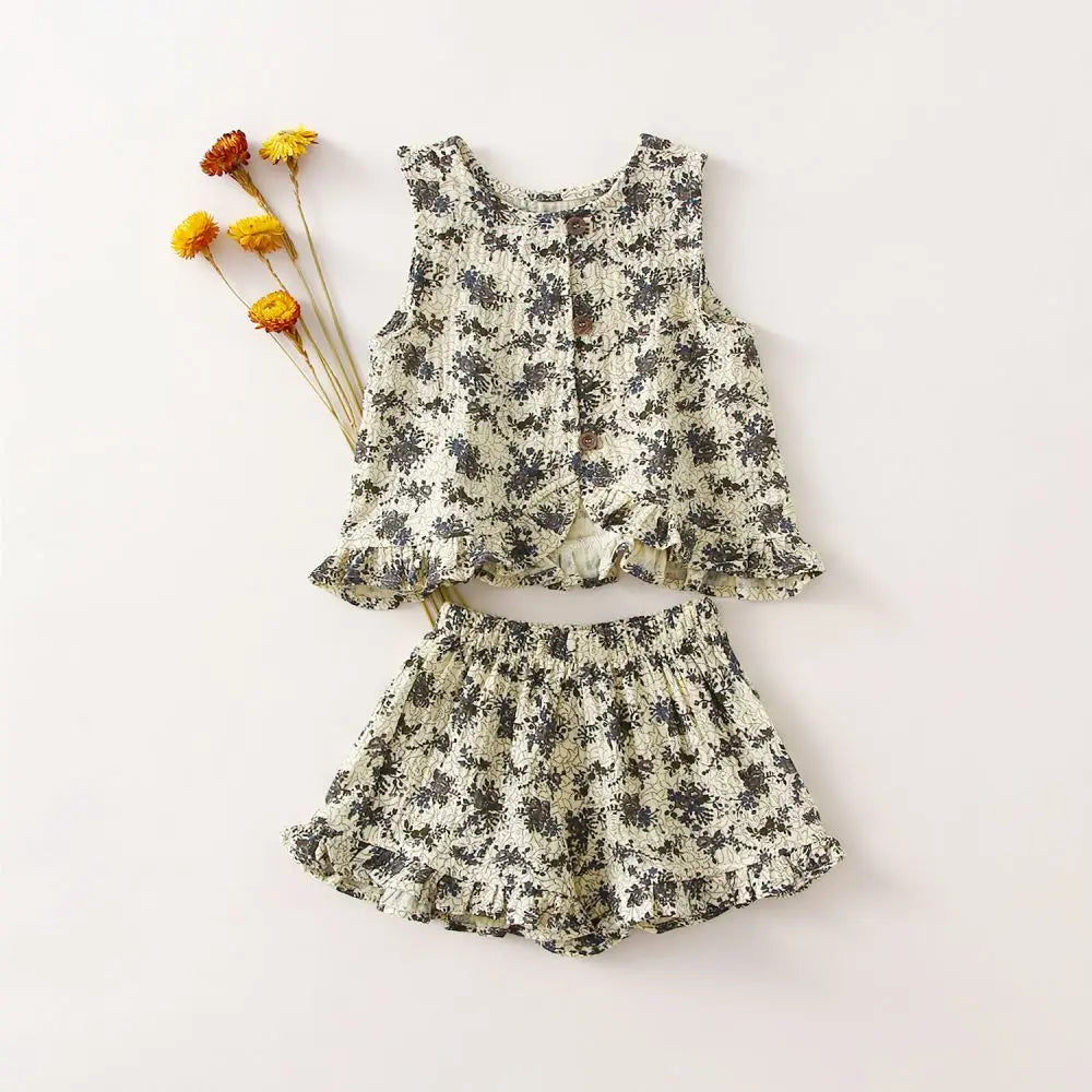 Summer Toddler Girls Clothes Set, Organic Cotton 2Pcs Baby Girl Clothing for 0-4 Years, Comfortable & Stylish Outfit