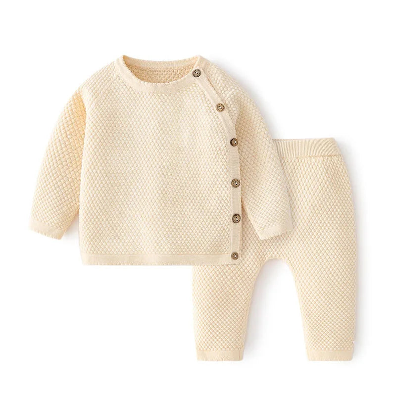 Baby Clothes Set - Cotton Knitted Sweater & Pants | Spring Newborn Infant Outfit & Pajamas (Boy & Girl)