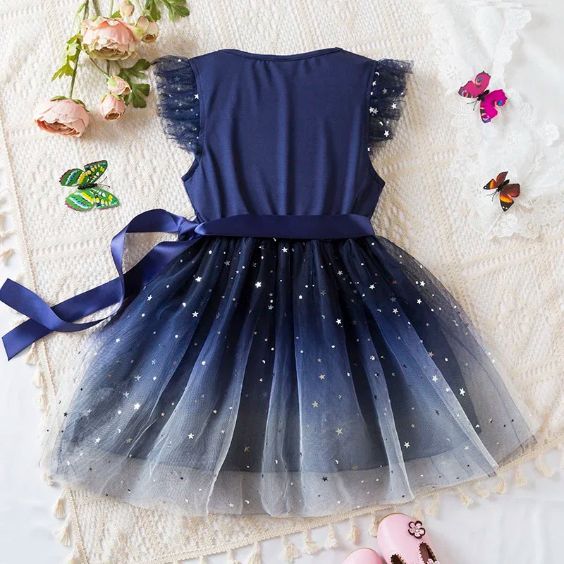 Polka-Dot Summer Dresses for Girls, Korean Style Layered Sleeveless Casual Dress, Cute Kids Dress for 2-6 Years, Baby Girls Clothes"